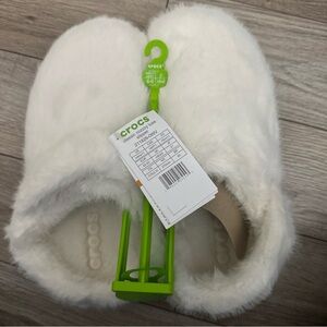 CROCS Women's Plush White Slippers